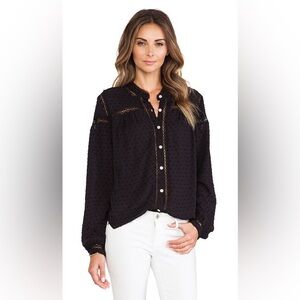 Free people every day every girl black long sleeve blouse